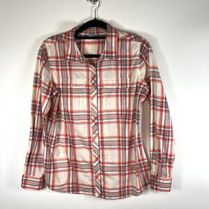 The North Face Long Sleeve Button Up Shirt Womens‎ Large Plaid Cotton Roll Tab